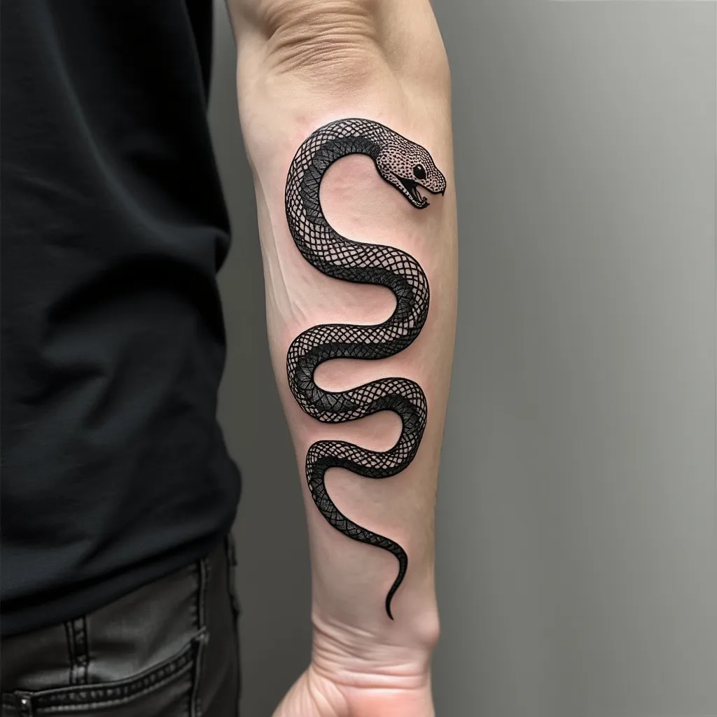 Blackwork Snake Design