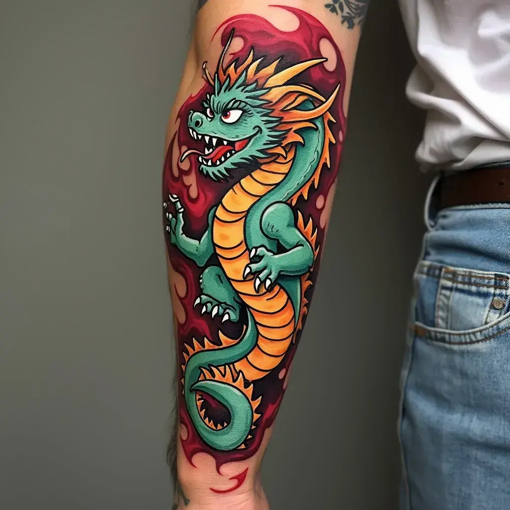 Cartoon Dragon Tattoo