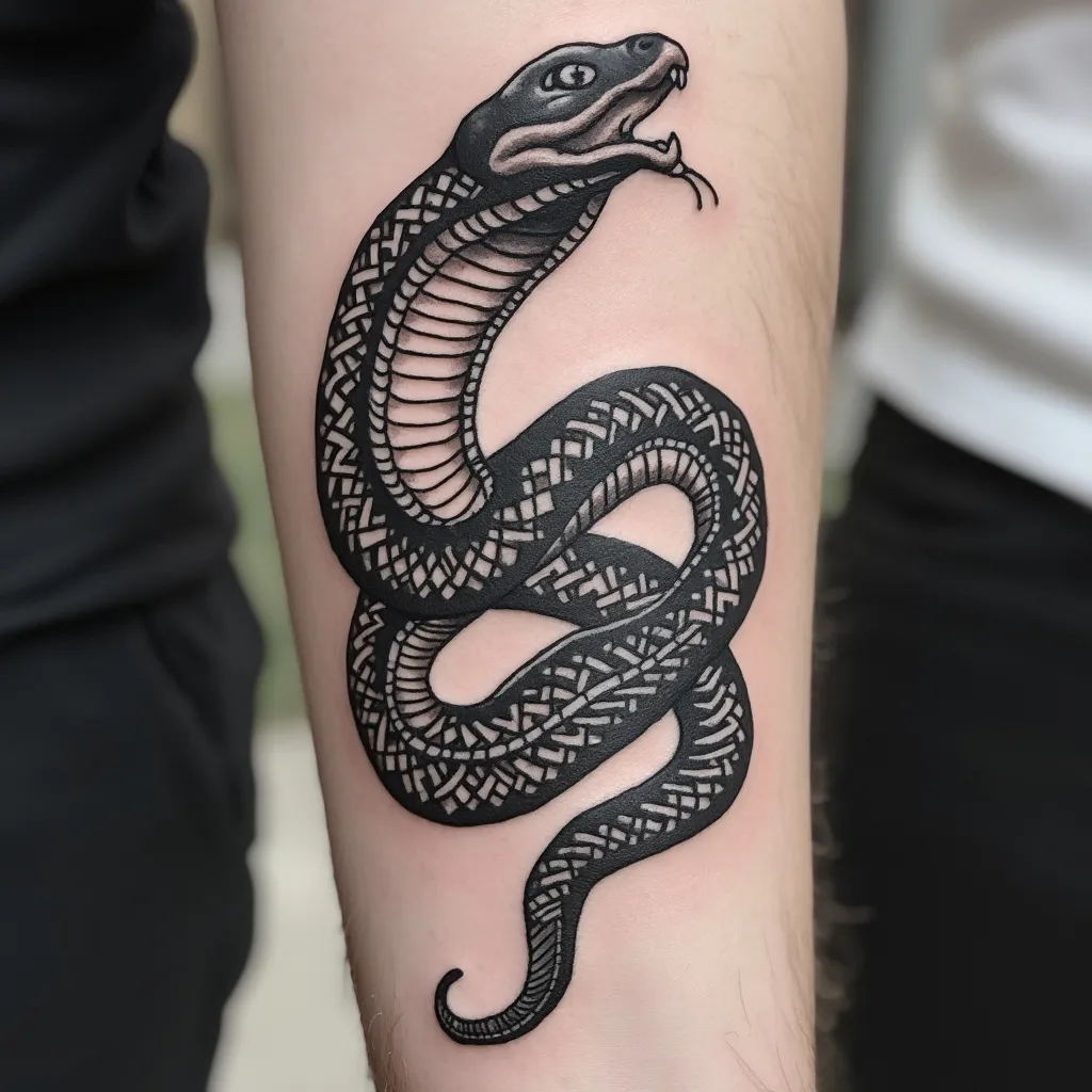 Coiled Snake Blackwork