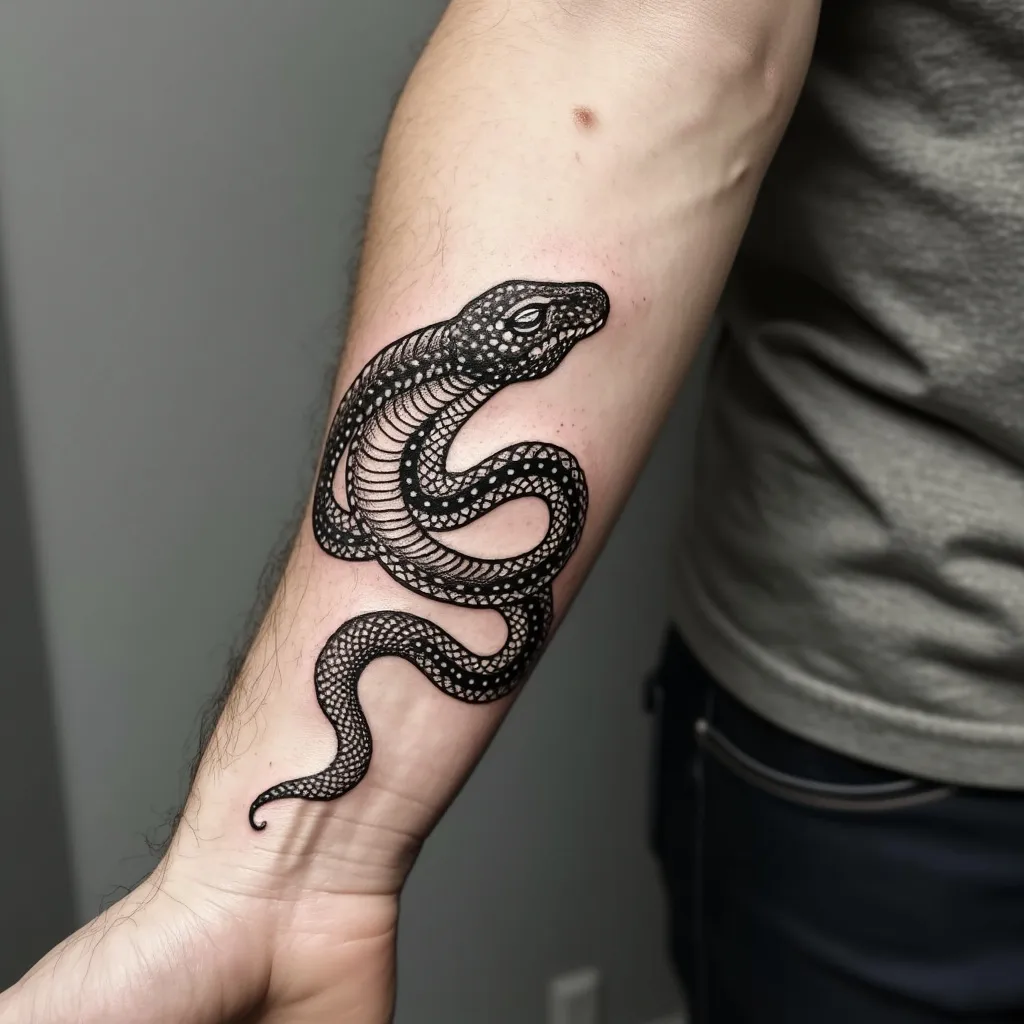 Detailed Dotwork Snake