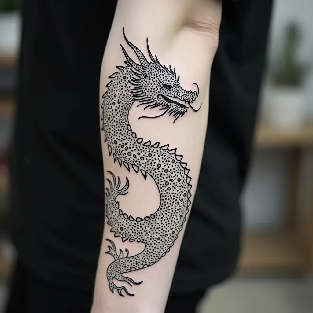 Dotwork Dragon Intricacy