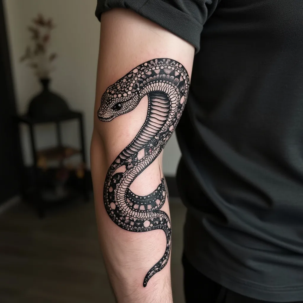 Dotwork Snake Illustration