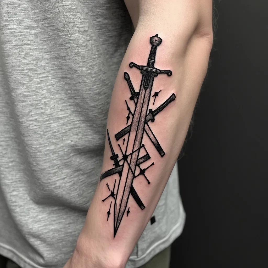 Geometric Swords Pattern