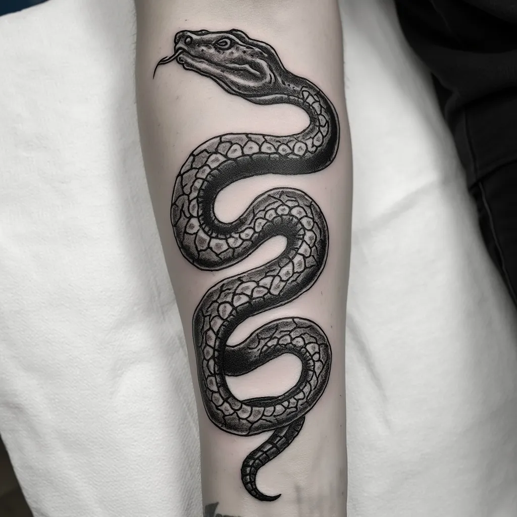 Intricate Coiled Snake Sketch