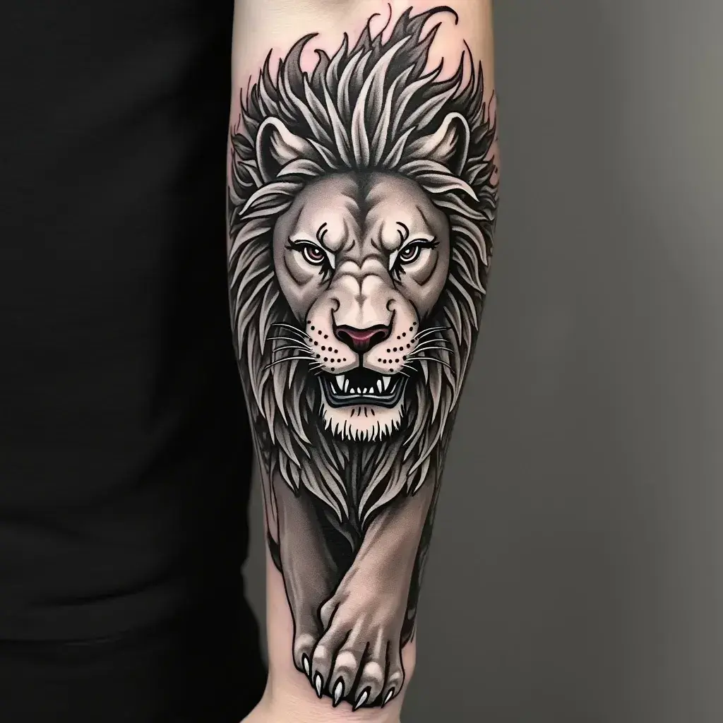 Japanese Lion Black and white