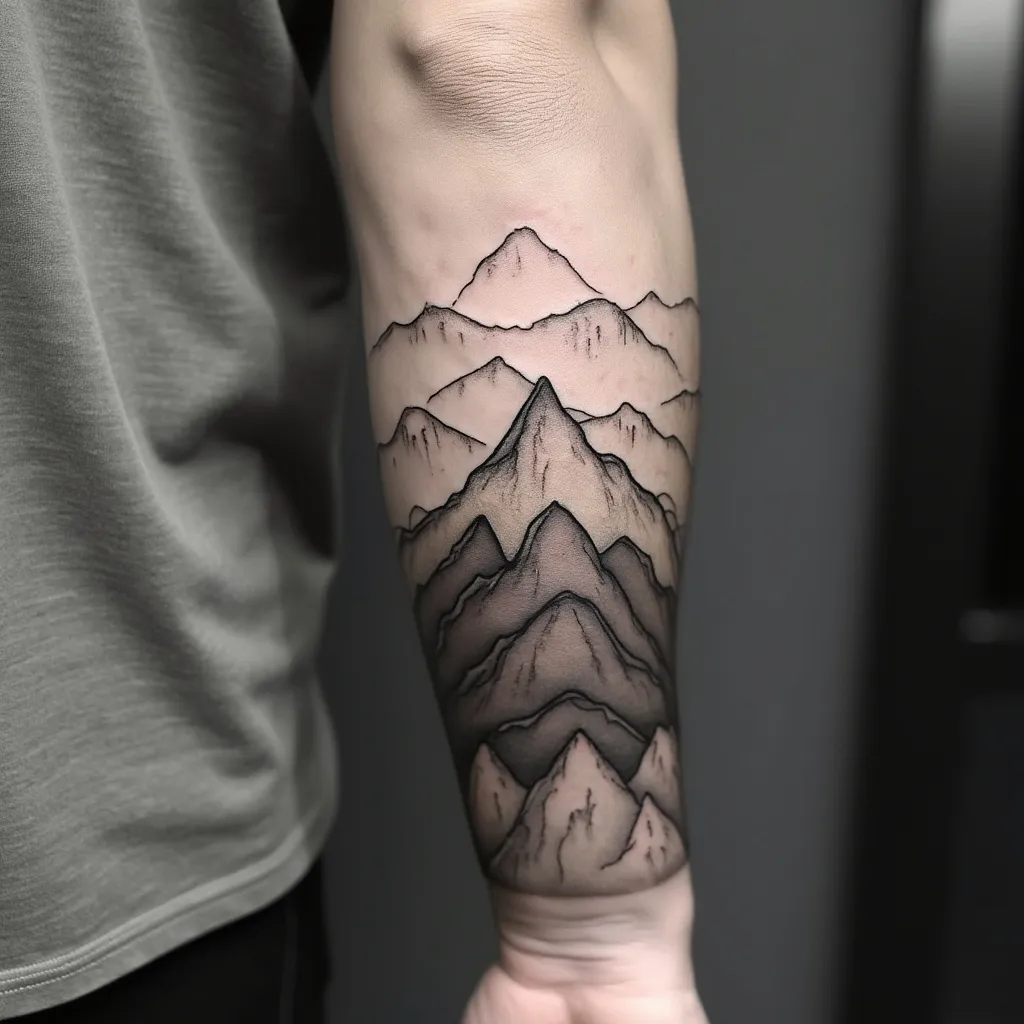 Layered Mountain Blackwork