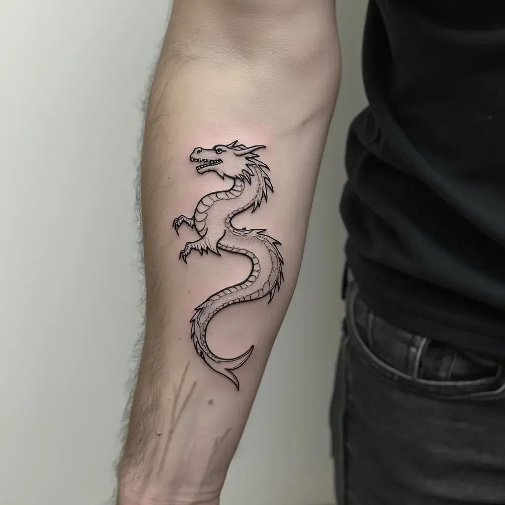 Minimalist Dragon Outline