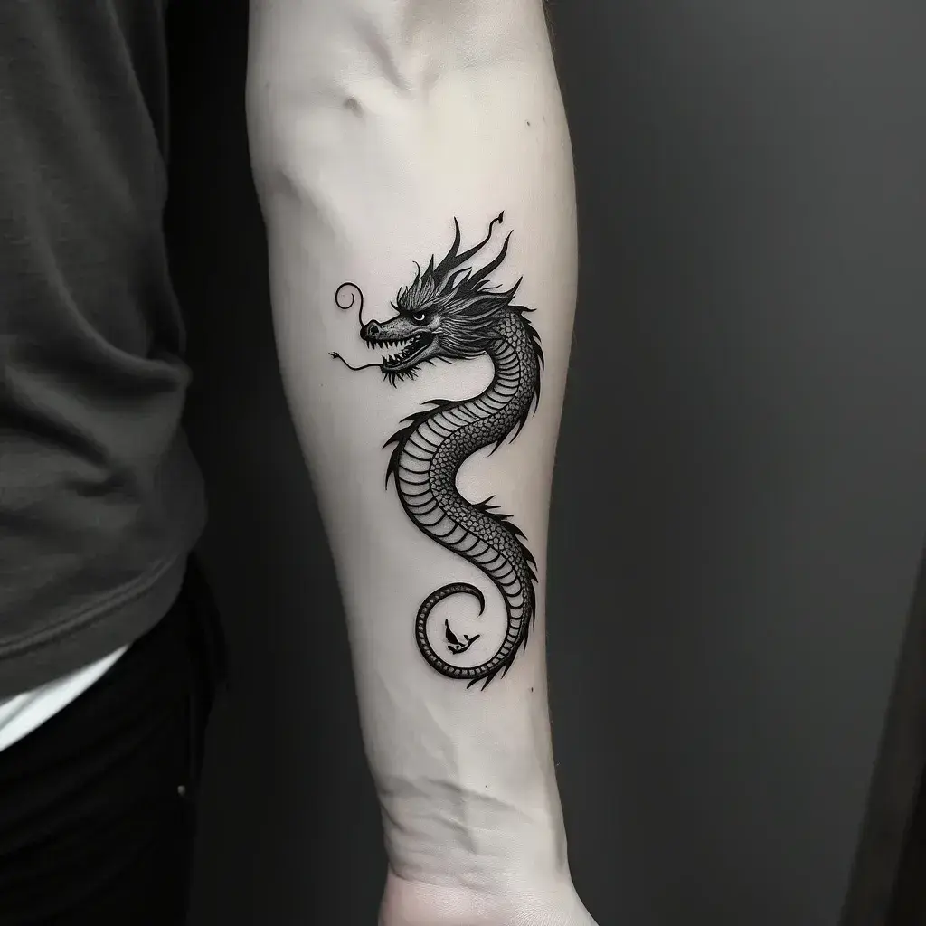 Minimalist Dragon Tattoo