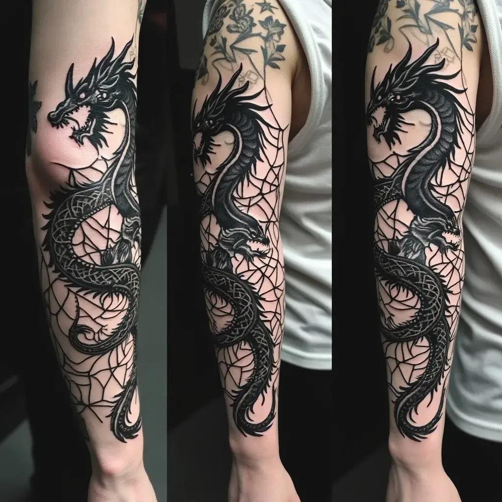 Negative Space Dragon Web