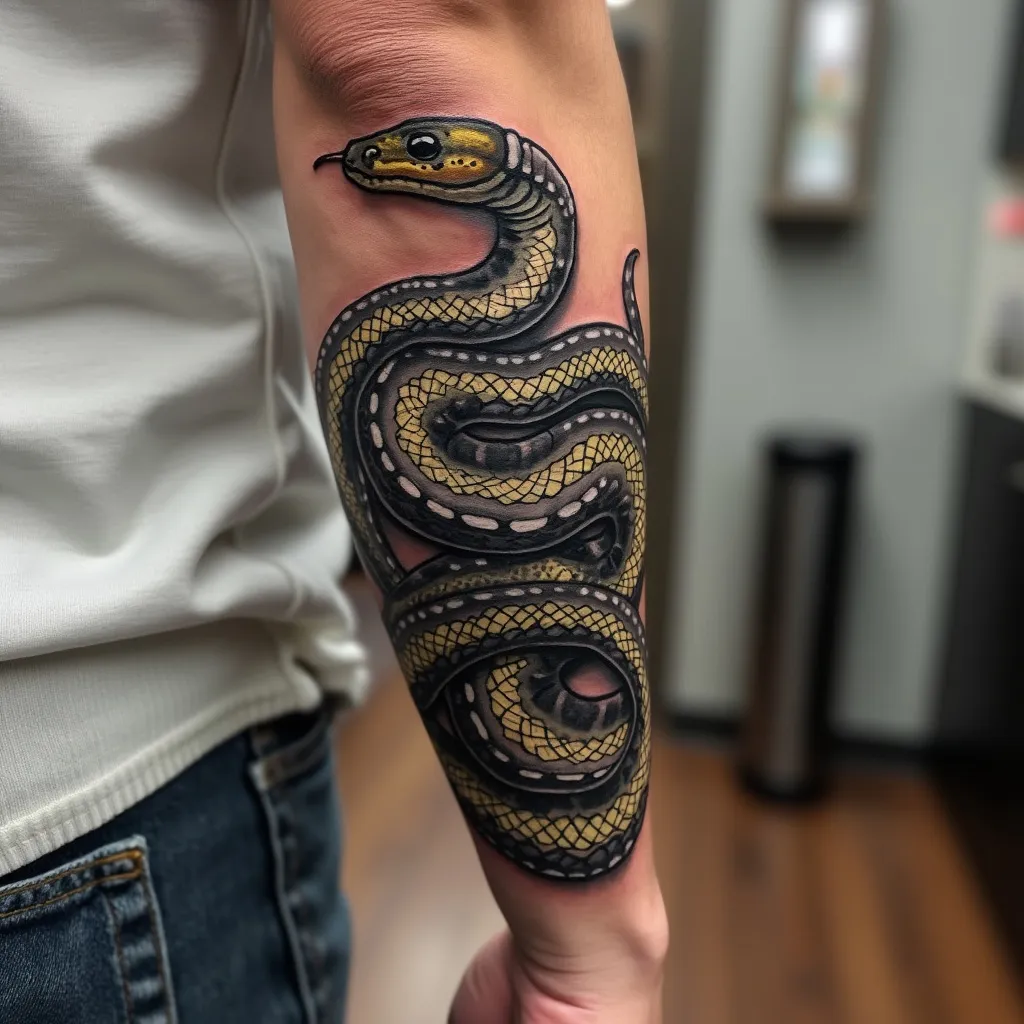 Realistic Coiled Snake