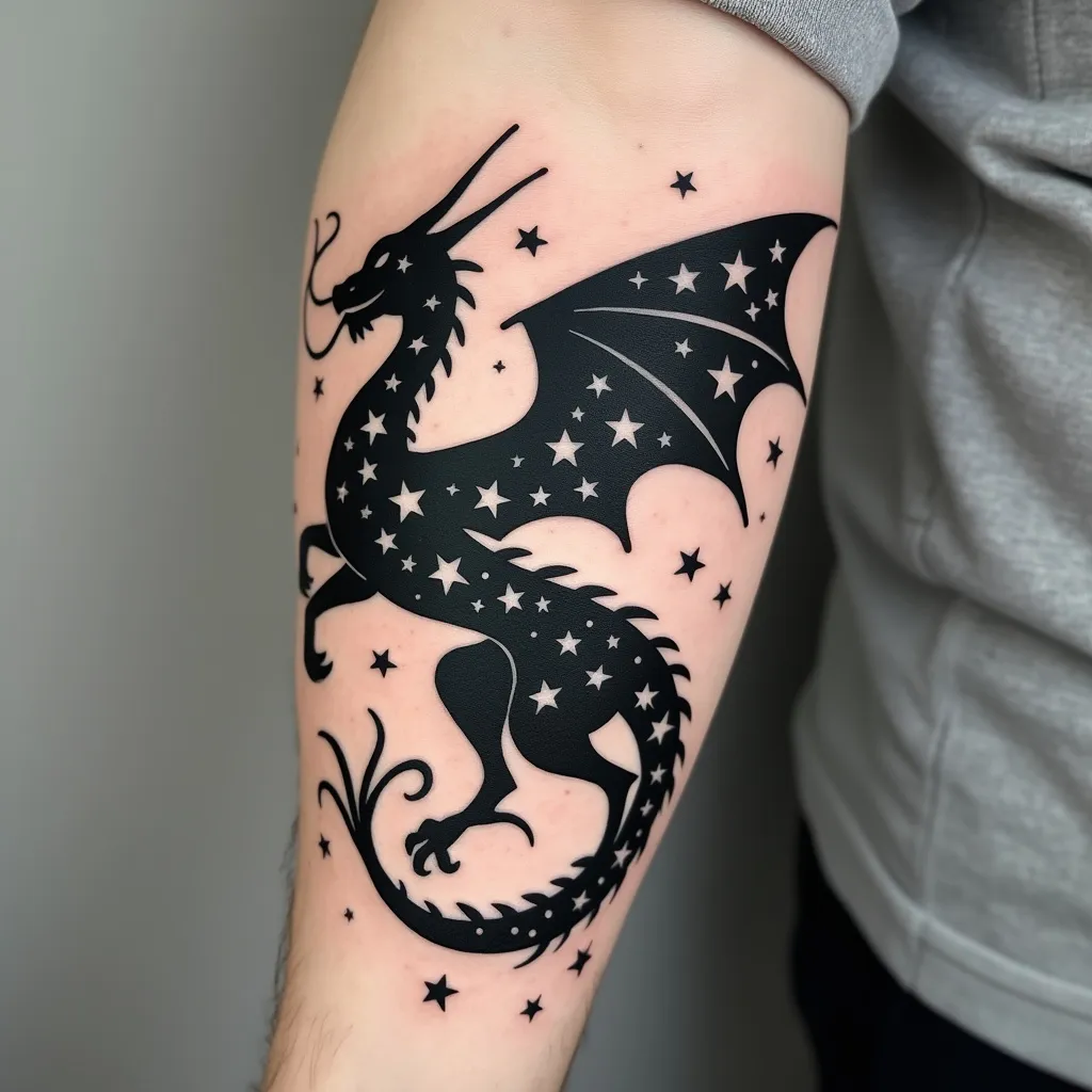 Starry Dragon Silhouette