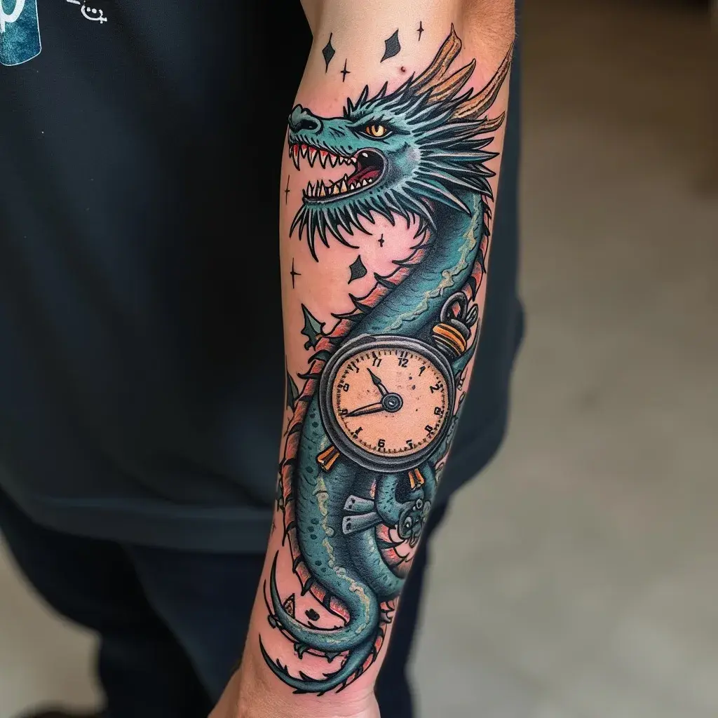 Surreal Dragon and Melting Clock