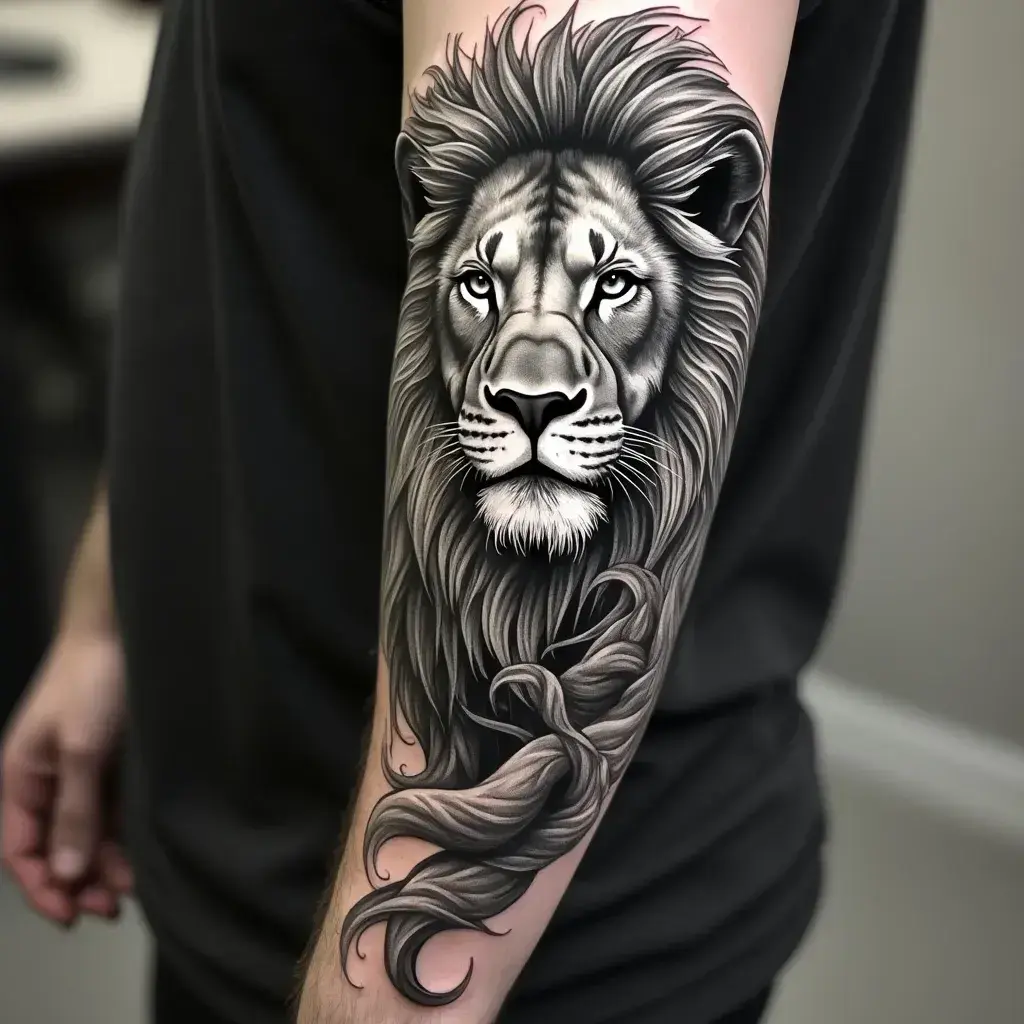 Surreal Lion Blackwork