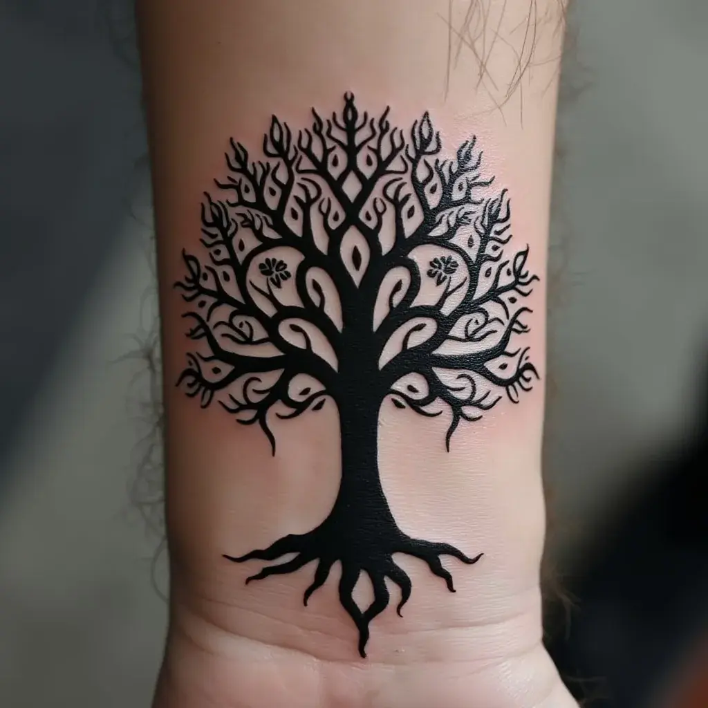 Tribal B&W Tree