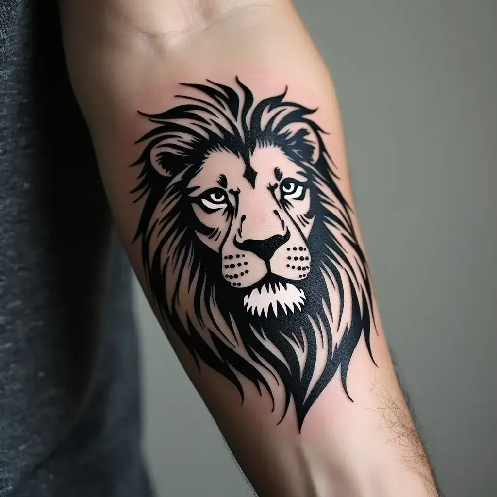 Tribal Lion Black and white